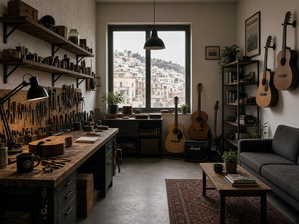 About the Adult music studio / guitar lessons studio at Guitar Studio Dawndrive